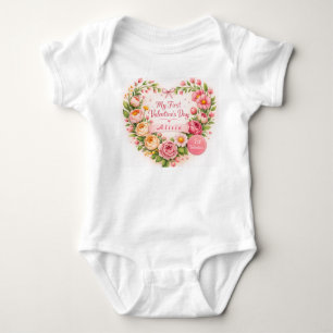 Baby Mädchen Erstes Valentinstag Design Anpassen Strampler