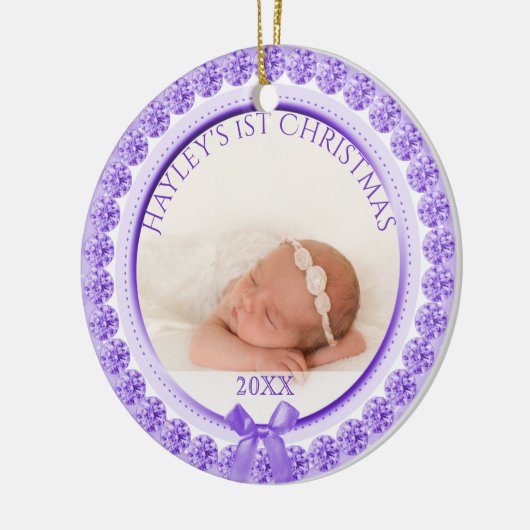 Baby-Mädchen-erstes Weihnachten der Keramikornament (Links)