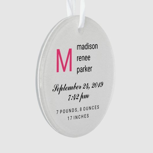 Baby-Mädchen-erstes Weihnachten mit Foto Ornament (Vorderseite)