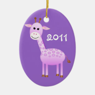 Baby-Mädchen-Giraffen-Foto Keramikornament