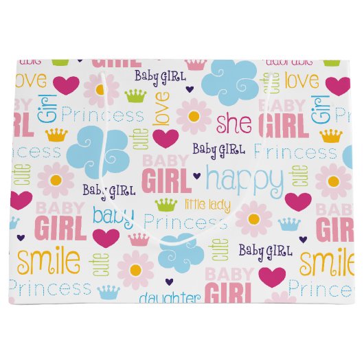 Baby Mädchen Große Geschenktüte (Vorderseite)