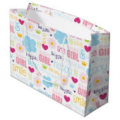 Baby Mädchen Große Geschenktüte (Rückseite Schrägansicht)
