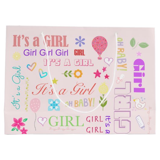 Baby Mädchen Große Geschenktüte (Rückseite)