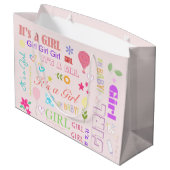 Baby Mädchen Große Geschenktüte (Rückseite Schrägansicht)