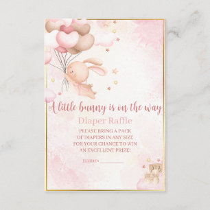 Baby-Mädchen-Häschen-Baby-Shower-Windel-Raffle Begleitkarte