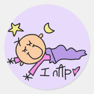 Baby Mädchen Ich Schlafe T-Shirts und Geschenke Runder Aufkleber
