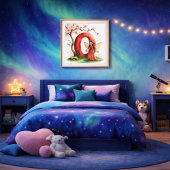 Baby Mädchen Kinderzimmer Buchstabe O Feen Blumenm Poster