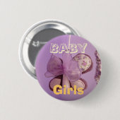 Baby-Mädchen knöpft Lavendel-Schmetterling Button (Vorne & Hinten)
