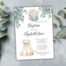 Baby-Mädchen-Kreuz-Eukalyptus-Kleid Taufe Lunch