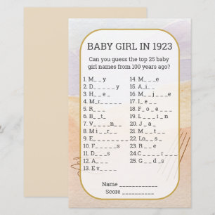 Baby-Mädchen-Name Füllen Sie die Lücken Baby Showe