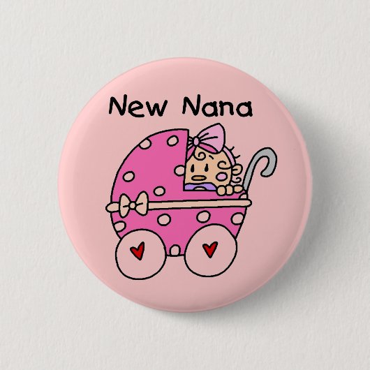 Baby-Mädchen-neue Nana-T - Shirts und -geschenke Button (Vorderseite)
