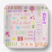 Baby Mädchen Pappteller (Vorderseite)