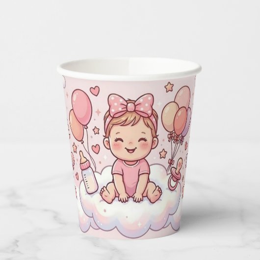 Baby-Mädchen-Party-Papierbecher Pappbecher (Links)