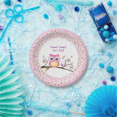 Baby-Mädchen-Party Pinke Eule Celestial Doodles Pappteller (Party)