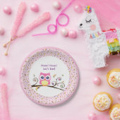 Baby-Mädchen-Party Pinke Eule Celestial Doodles Pappteller (Party)