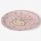 Baby-Mädchen-Partyservietten Pappteller (Schrägansicht)