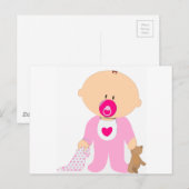 Baby Mädchen Postkarte (Vorne/Hinten)