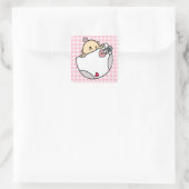 Baby Mädchen Quadratischer Aufkleber (Tasche)