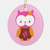 Baby-Mädchen-Retro Eulen-Rosa-Abdruck-Mama, zum Keramikornament (Links)