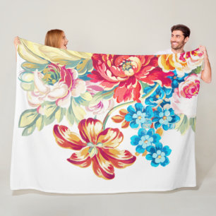 Baby Mädchen Rosa Blau Mint Viktorianisch Rosen Mu Fleecedecke