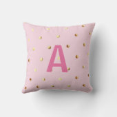 Baby-Mädchen-Rosa-Gold Geburts-Notfall | punktiert Kissen (Rückseite)