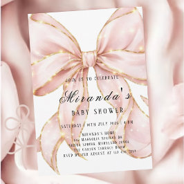 Baby Mädchen Rosa Schleife Baby Shower Einladung