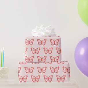 Baby Mädchen Rosa Schmetterling Baby Shower Geschenkpapier