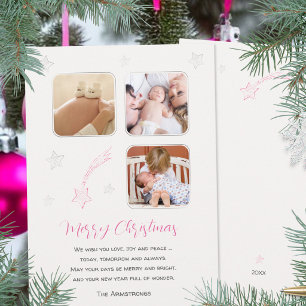 Baby Mädchen rosa Sterne erstes Weihnachten Foto