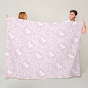 Baby Mädchen Rosa und Weiß Einhorn Muster Fleecedecke