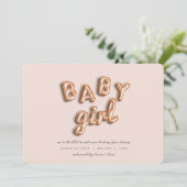 Baby Mädchen! Rose Gold/PINK Ankündigung (Stehend Vorderseite)