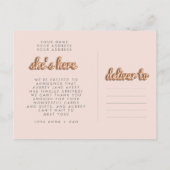 Baby Mädchen! Rose Gold/PINK Postkarte. Ankündigungspostkarte (Rückseite)