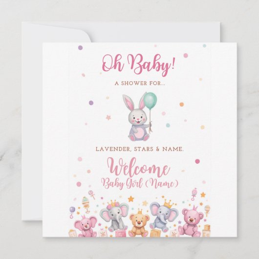 Baby-Mädchen Save The Date (Vorderseite)