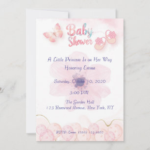 Baby Mädchen Schuhe Baby Shower Einladung Rosa W