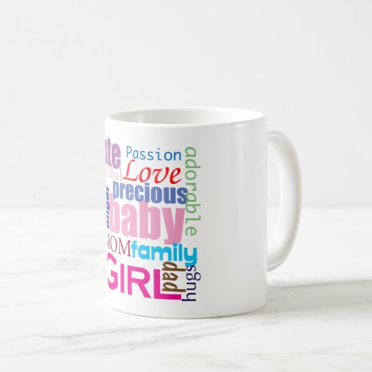 Baby-Mädchen-Tasse Kaffeetasse (VorderseiteRechts)