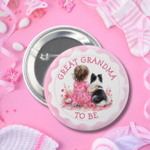 Baby Mädchen und ihr Hund Urgroßmutter Baby Shower
