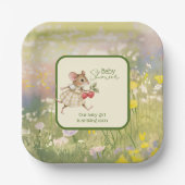 Baby Mädchen Waldtier Dusche Pappteller (Vorderseite)
