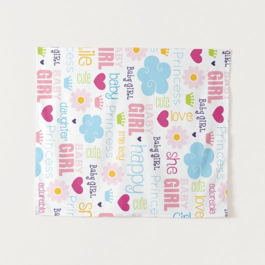 Baby Mädchen Wandteppich (Vorderseite (Horizontal))