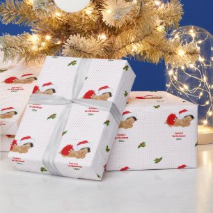 Baby-Mädchen-Weihnachten Roter Santa-Hut Punkt-Ver Geschenkpapier