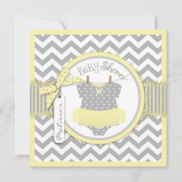 Baby-Mädchentutu-Zickzack Druck-Baby-Dusche Einladung