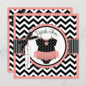 Baby-Mädchentutu-Zickzack Druck danken Ihnen Dankeskarte (Vorne/Hinten)