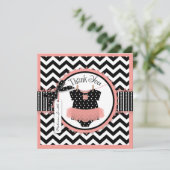 Baby-Mädchentutu-Zickzack Druck danken Ihnen Dankeskarte (Stehend Vorderseite)