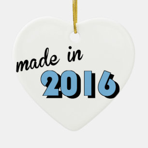 Baby made in 2016 Blue Keramik Ornament