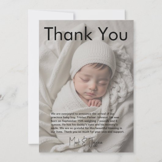 Baby Magazine Birth Ankündigung (Rückseite)