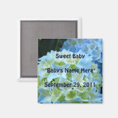 Baby-Magnet Baby-Name Birthdate Hydrangea Magnet (Vorderseite/Rückseite)