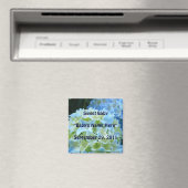 Baby-Magnet Baby-Name Birthdate Hydrangea Magnet (In Situ (Geschirrspüler))