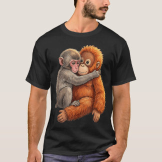 Baby Makaken Kuschelndes Plüsch Süßer Affe Affe T-Shirt