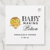 Baby-Make-Tränke Owl Typografie Geschenkanhänger (Rückseite)