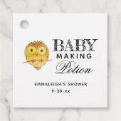 Baby-Make-Tränke Owl Typografie Geschenkanhänger (Vorderseite)