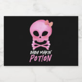 Baby Makin' Pose Black Halloween Baby Dusche Alkoholflaschenetikett (Einzelnes Label)