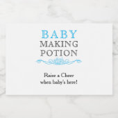 Baby Making Potion Baby Dusche bevorzugen Sky Blue Alkoholflaschenetikett (Einzelnes Label)